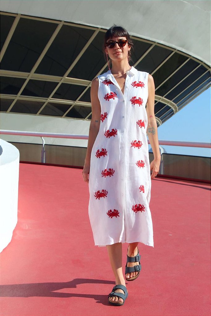 Vestido Max Caranguejo Branco
