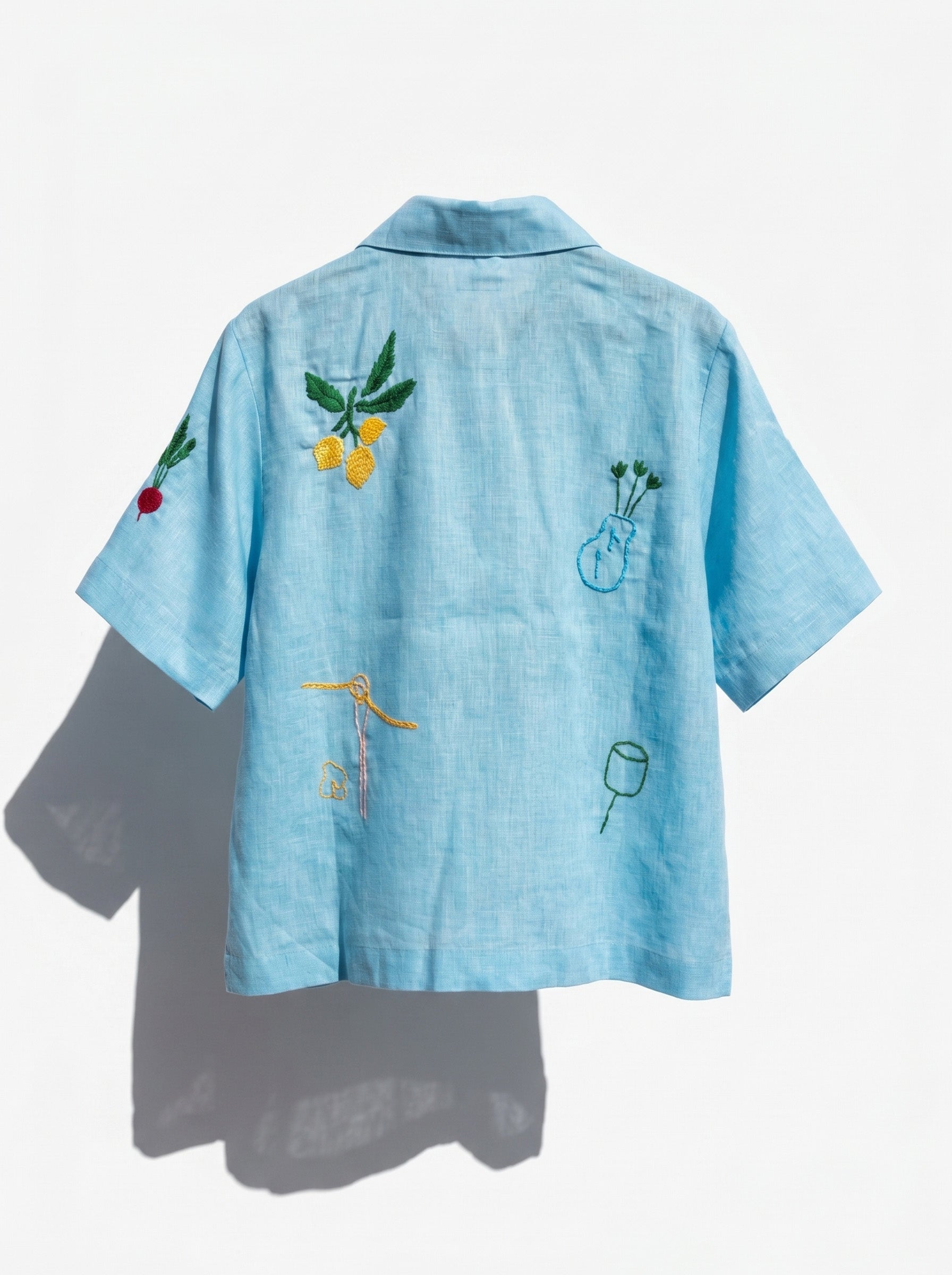 Camisa Manga Curta Oliva Azul