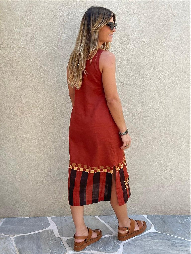 Vestido Bia Sutavola Terracota