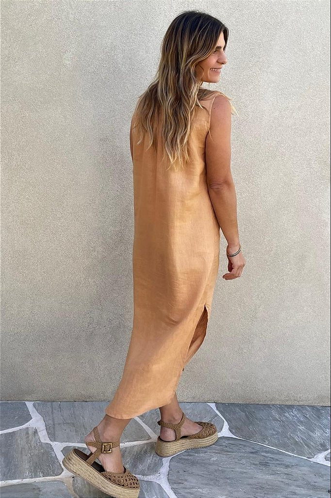Vestido Max Caranguejo Caramelo