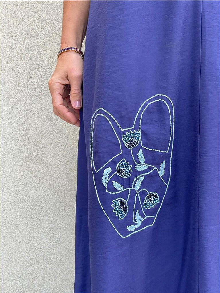 Vestido Beth Vasos Azul