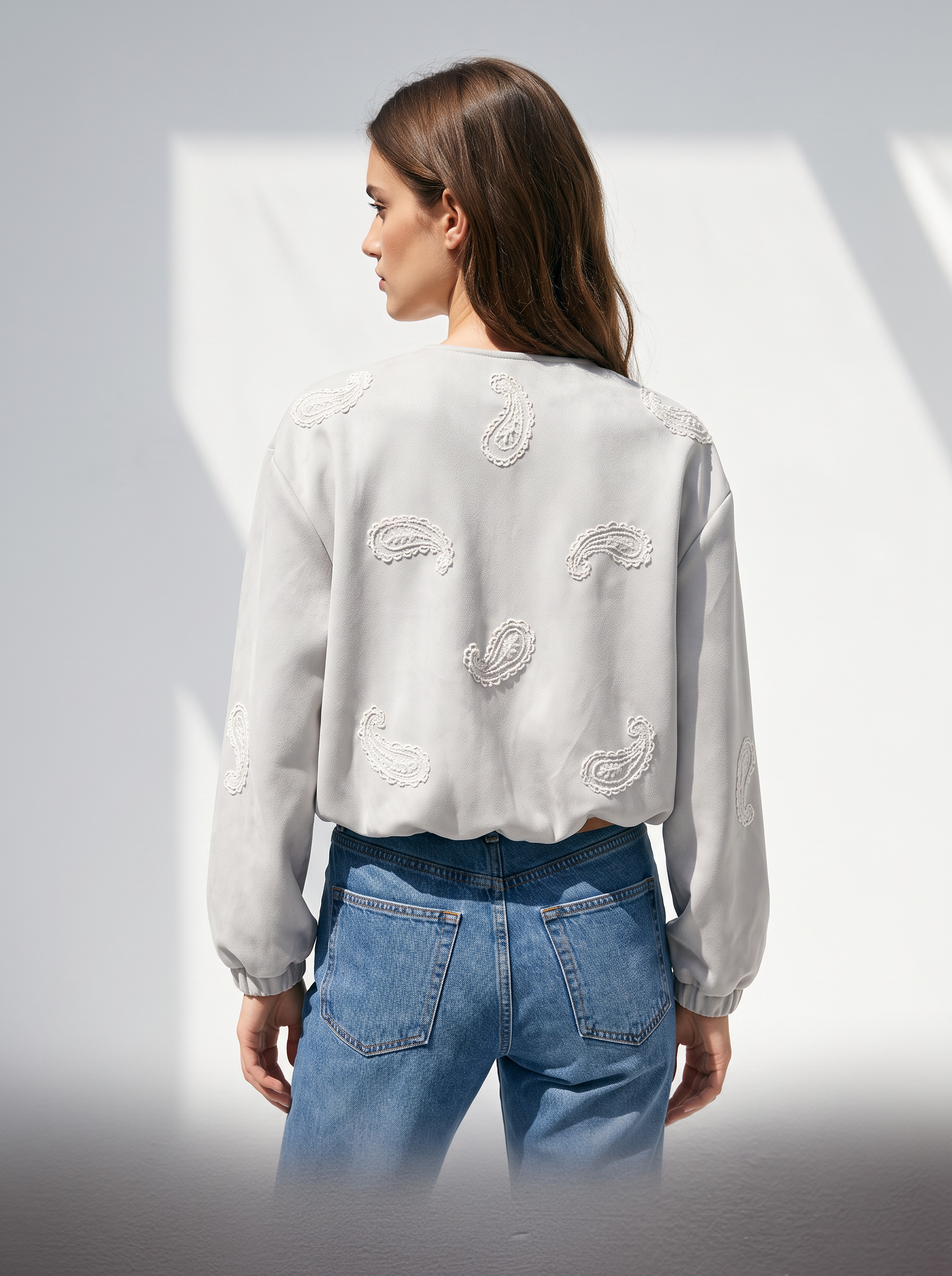 Jaqueta Bomber Celina Paisley Off White