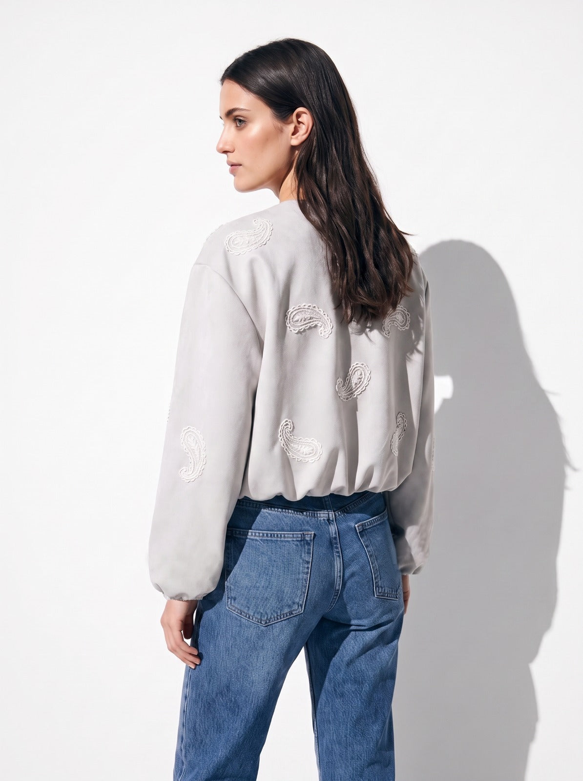 Jaqueta Bomber Celina Paisley Off White