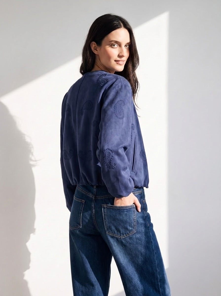 Jaqueta Bomber Celina Paisley Marinho