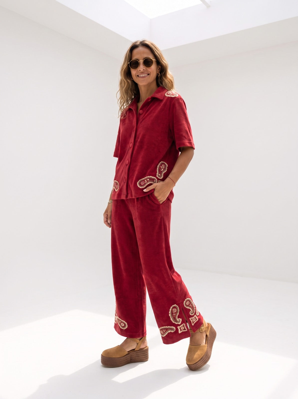 Calça Plush Entrelaços Vermelha