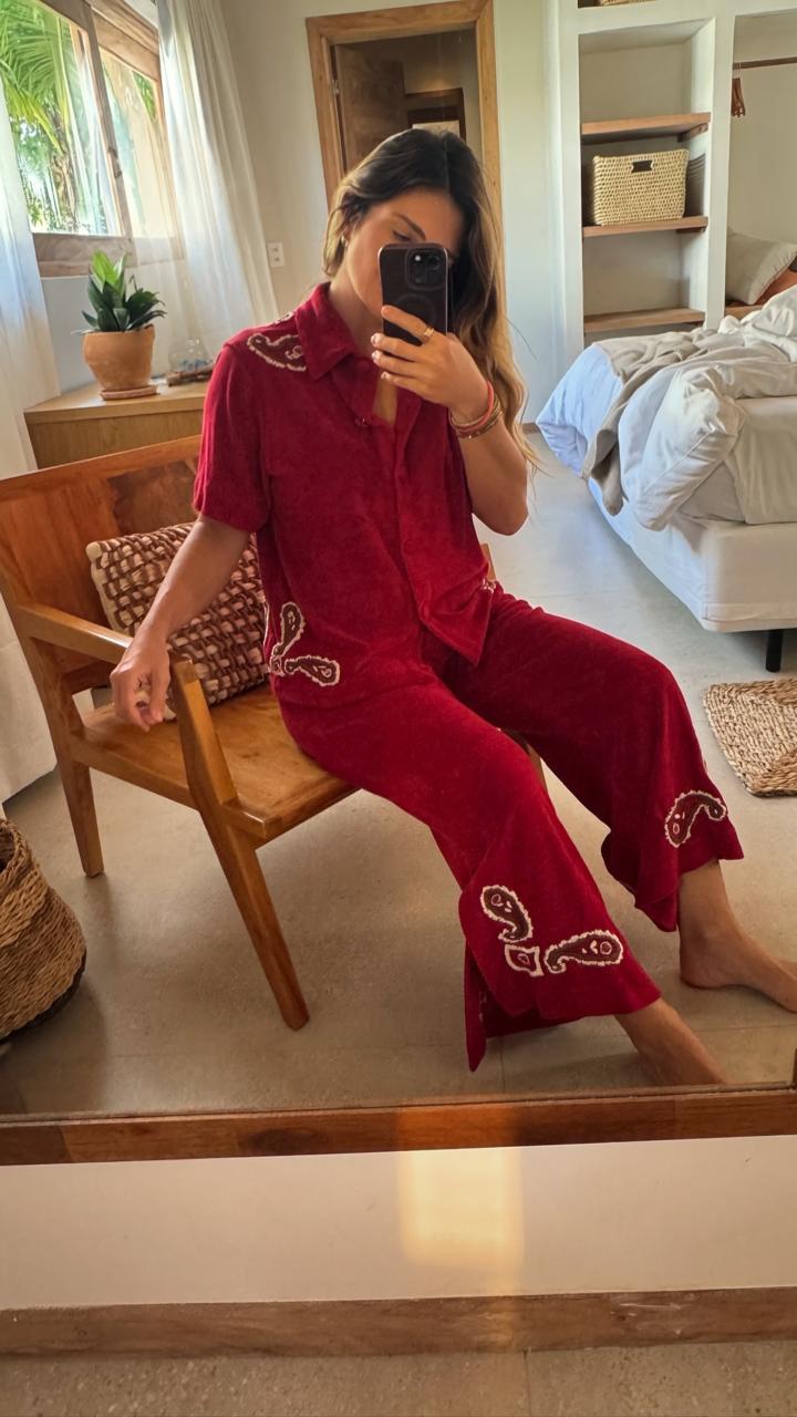 Calça Plush Entrelaços Vermelha