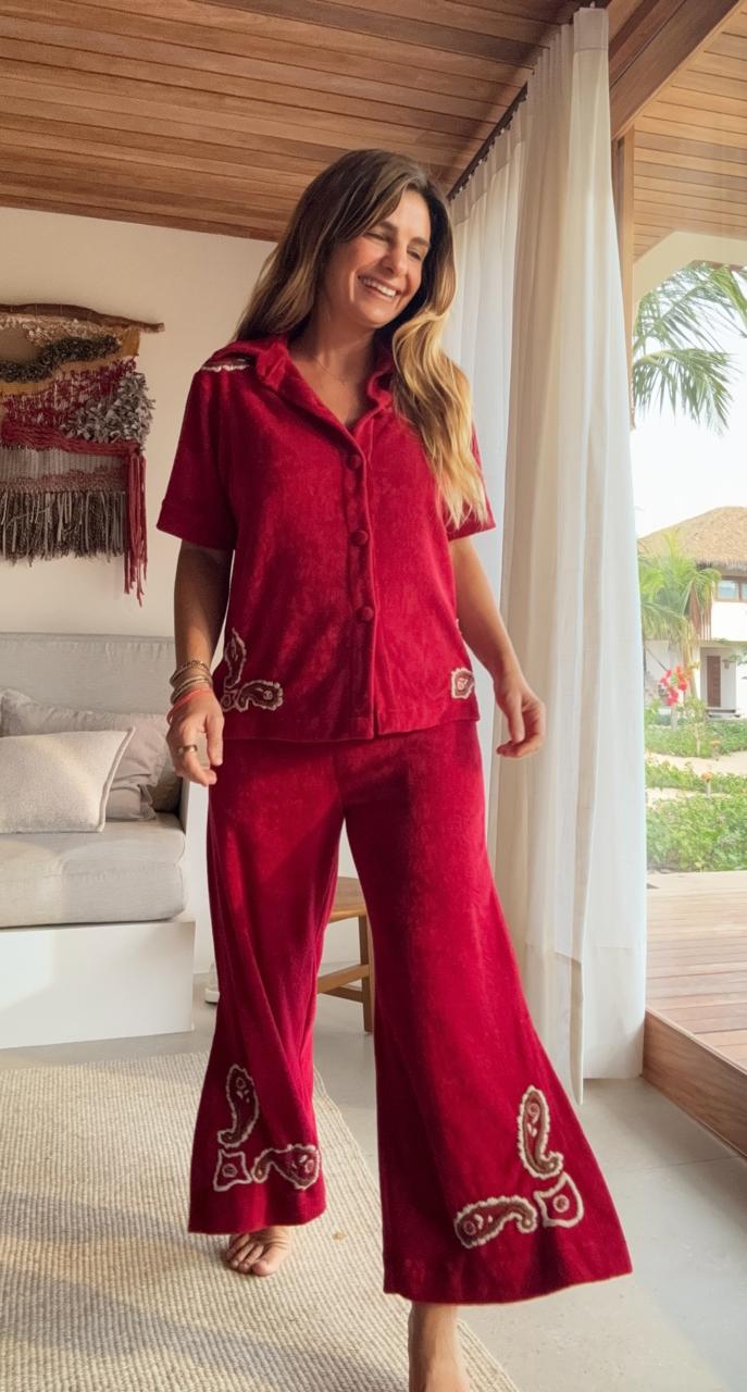 Calça Plush Entrelaços Vermelha