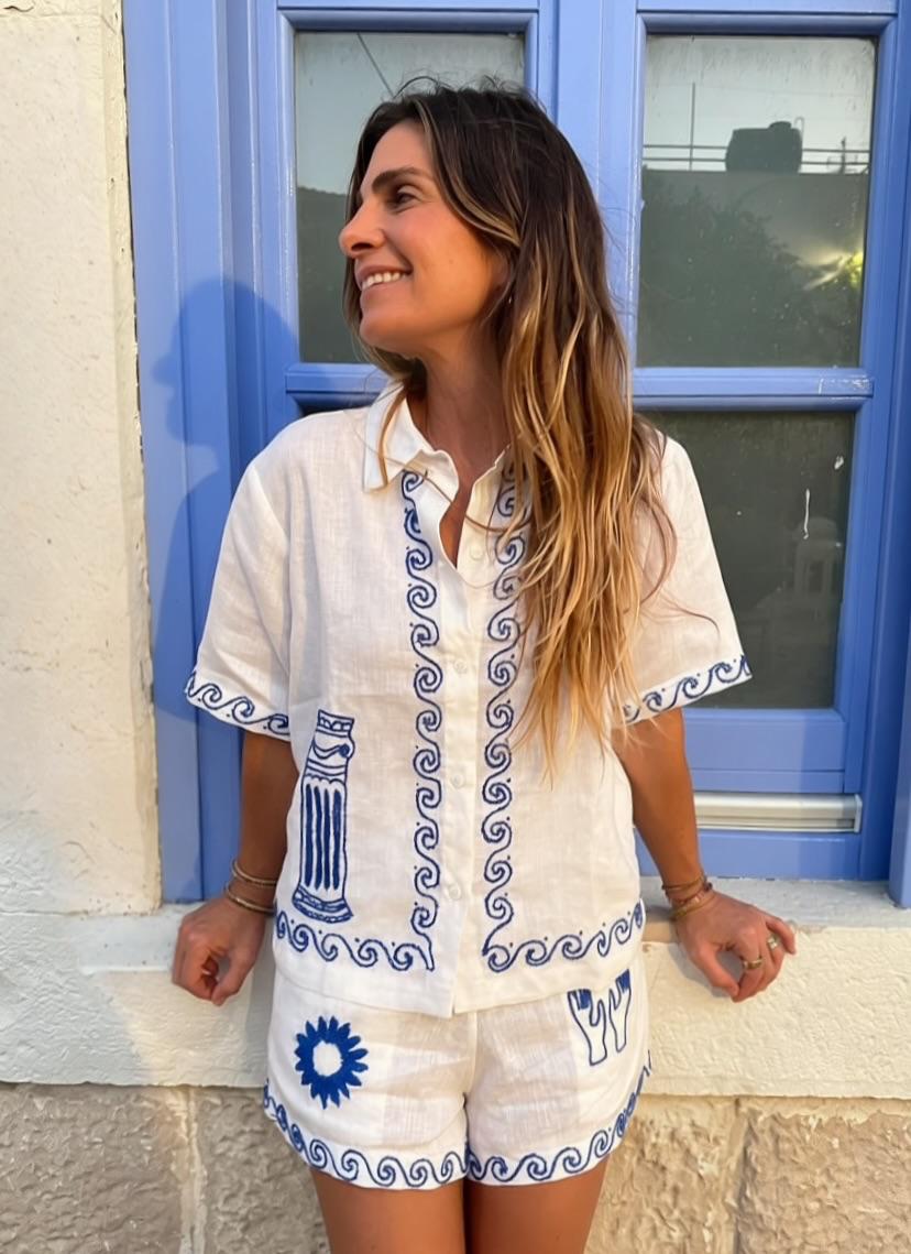 Camisa Manga Curta Atena Branca