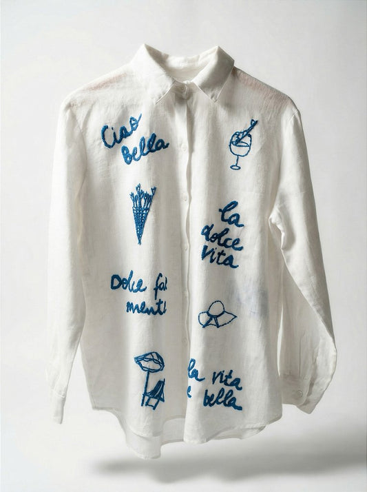 Camisa Ciao Bella Branca