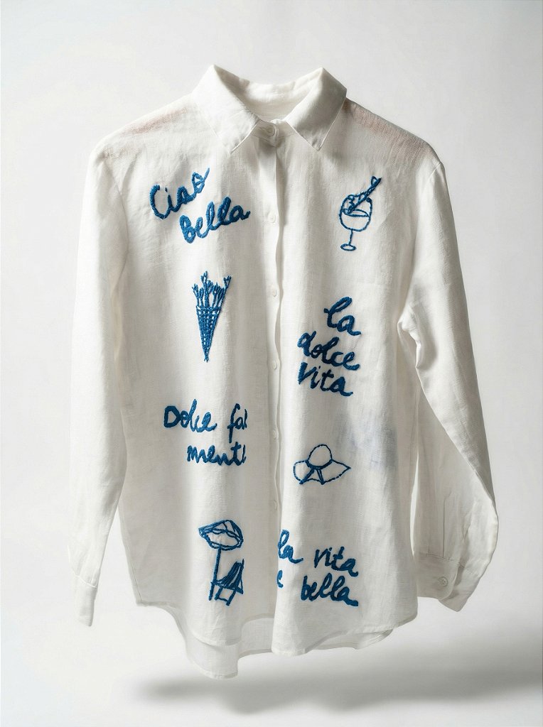 Camisa Ciao Bella Branca