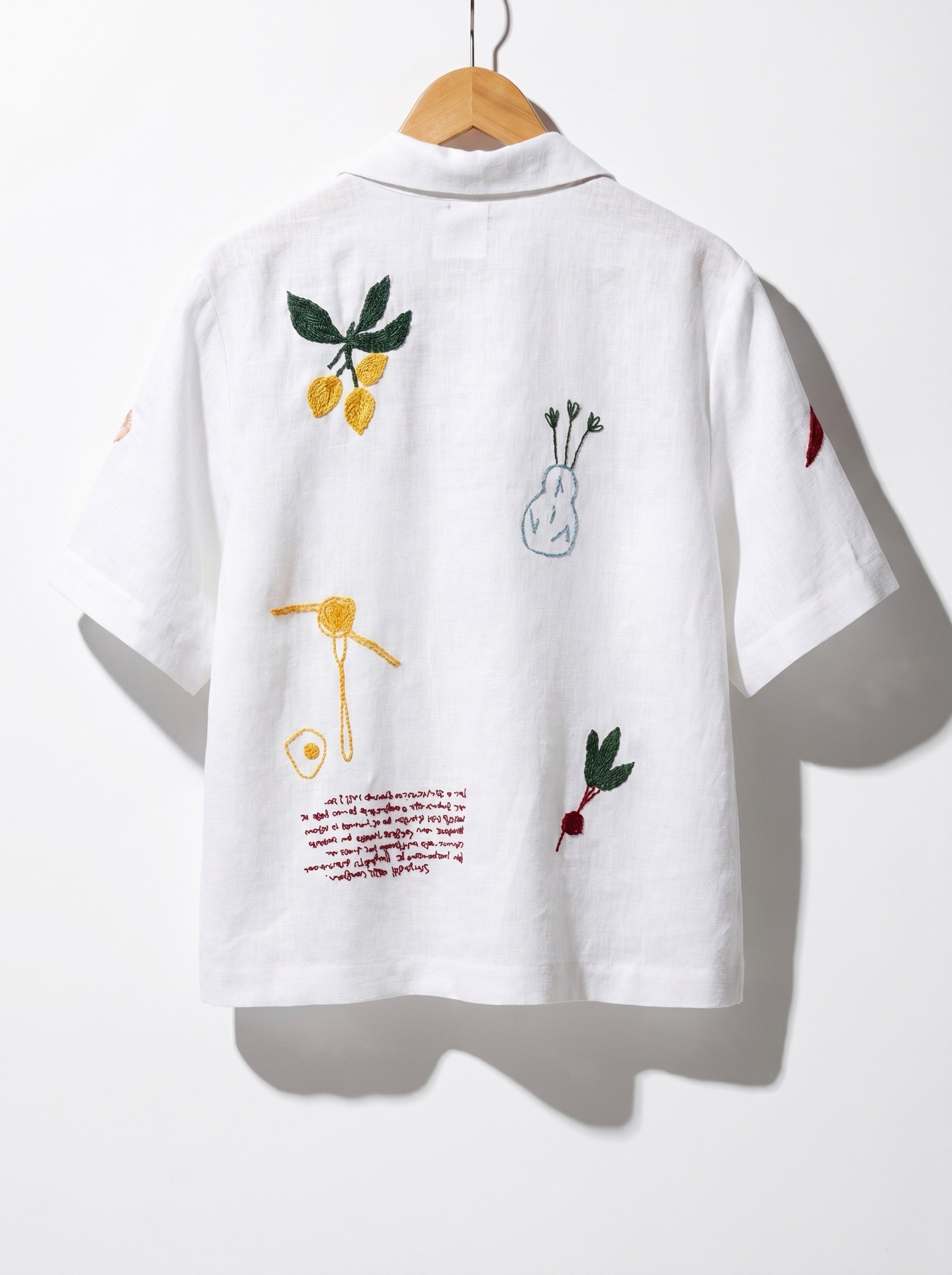 Camisa Manga Curta Oliva Branca