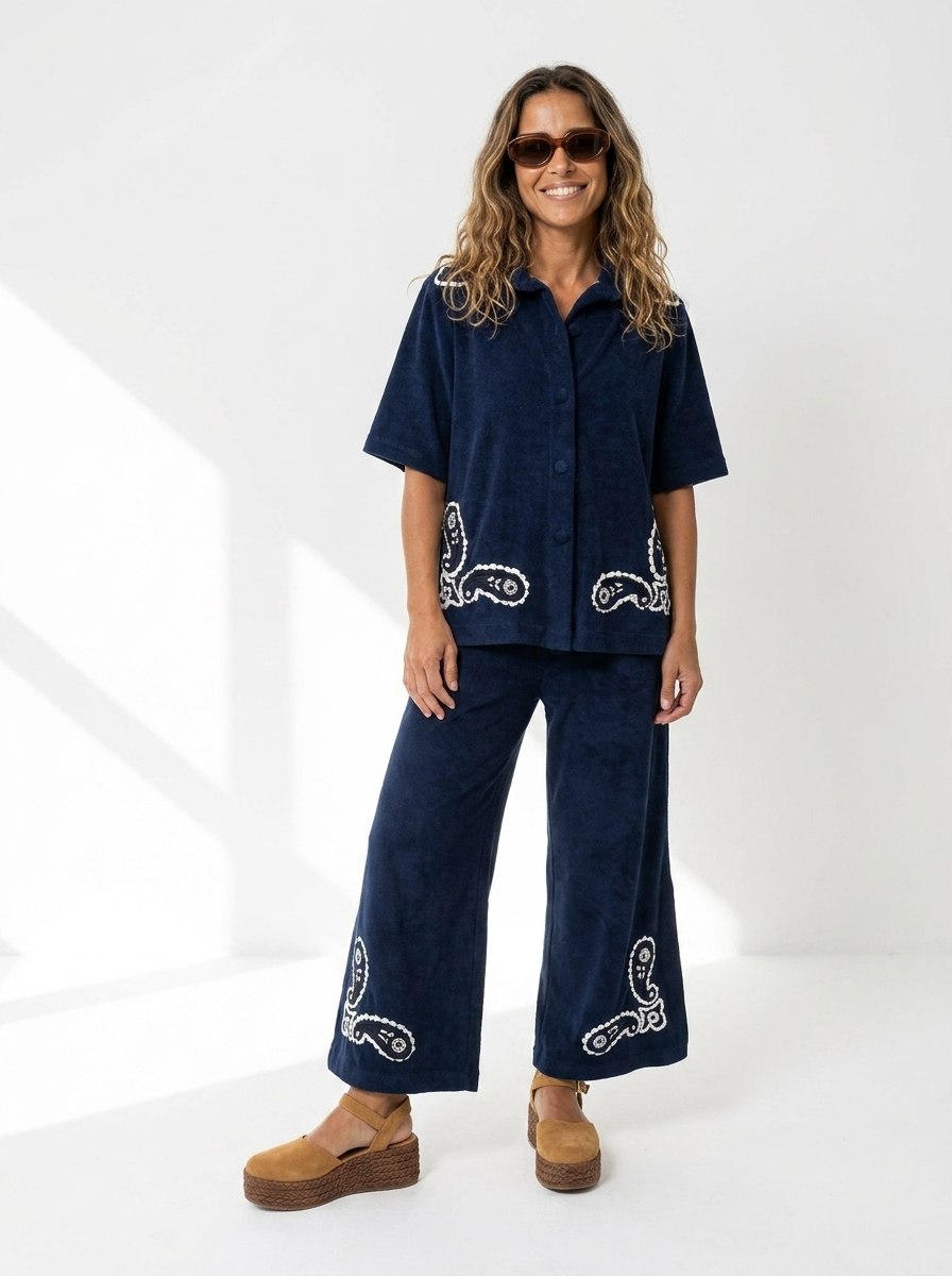 Camisa Plush Entrelaços Marinho
