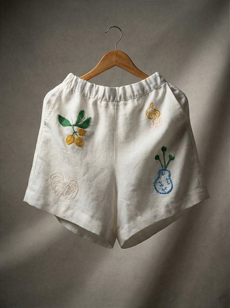 Short Oliva Branco