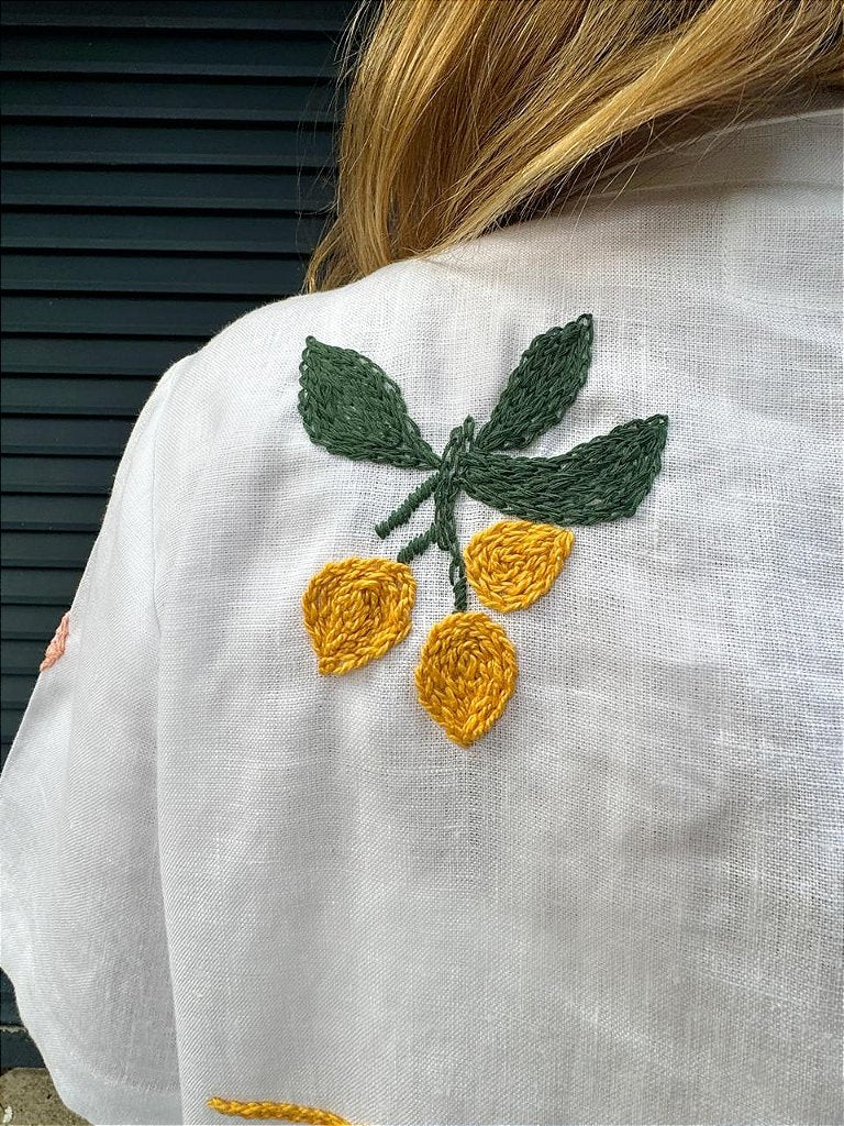 Camisa Manga Curta Oliva Branca