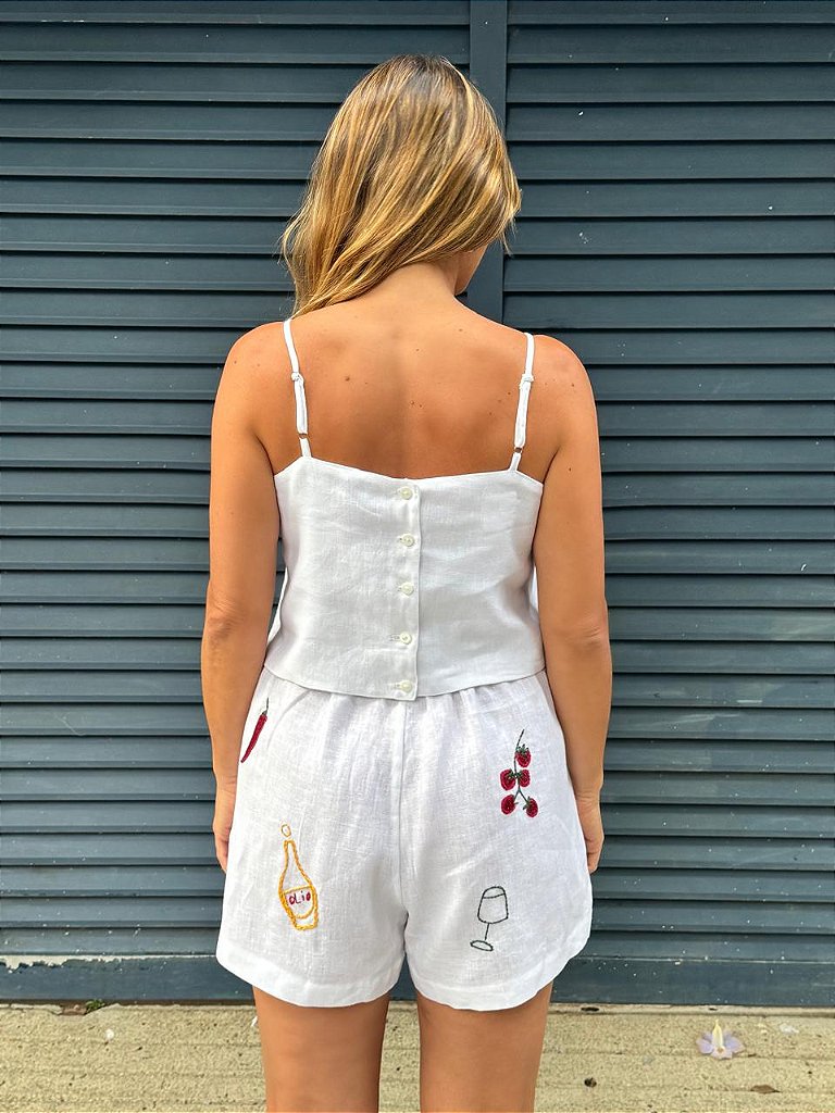 Short Oliva Branco