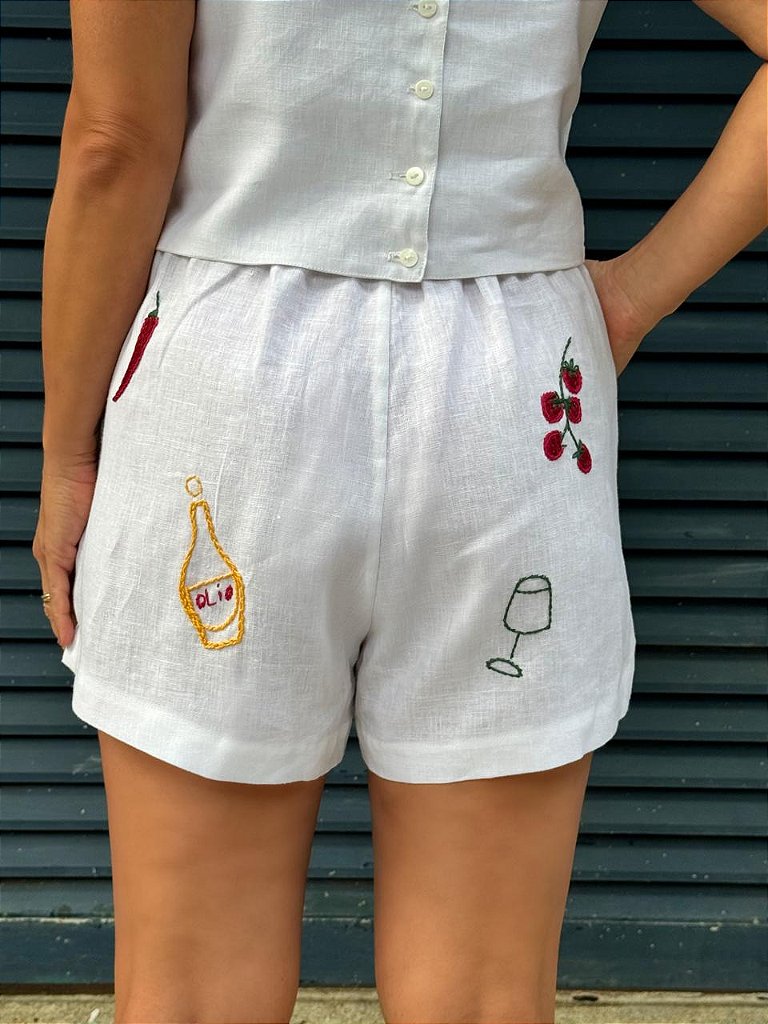 Short Oliva Branco