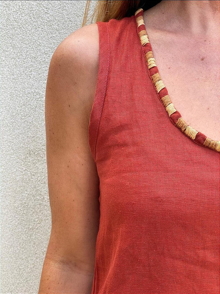 Vestido Bia Sutavola Terracota