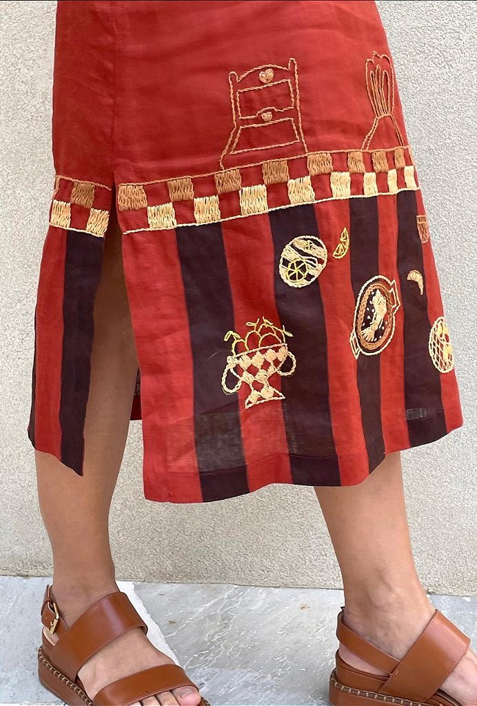 Vestido Bia Sutavola Terracota