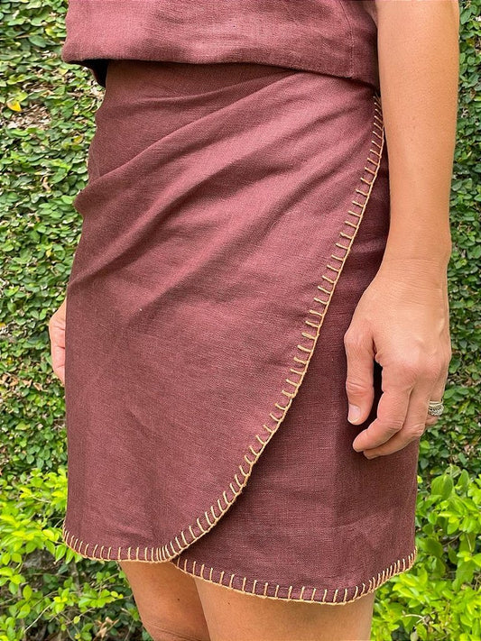 Saia Pareô Curta Chocolate