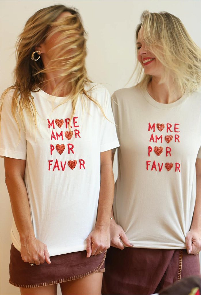 Camiseta More Love Por Favor Off White